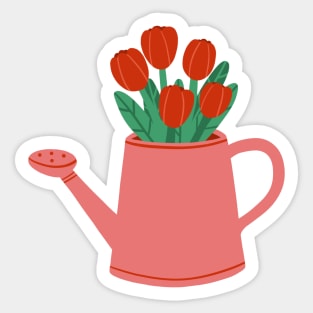 Watering can with flowers Sticker
